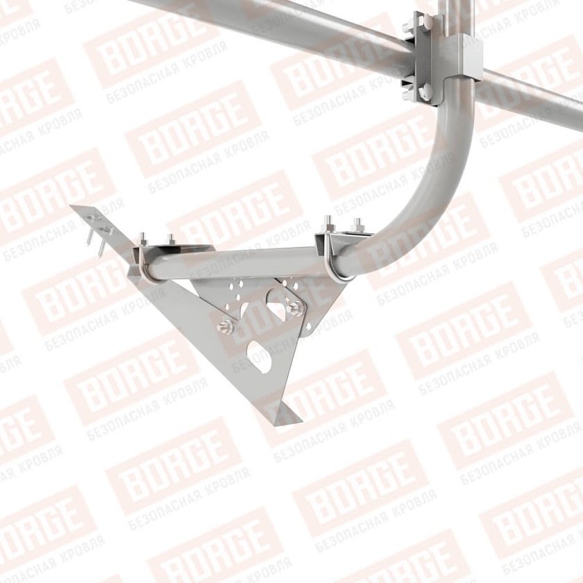 Ограждение кровельное BORGE H-60см, 3м, для композитной черепицы, бело-алюминиевый (RAL 9006)