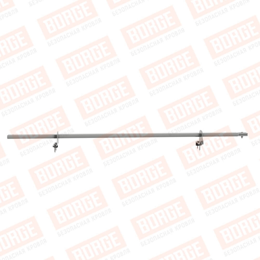 Снегозадержатель однотрубчатый BORGE 1,5м, 2 опоры, бело-алюминиевый (RAL 9006)