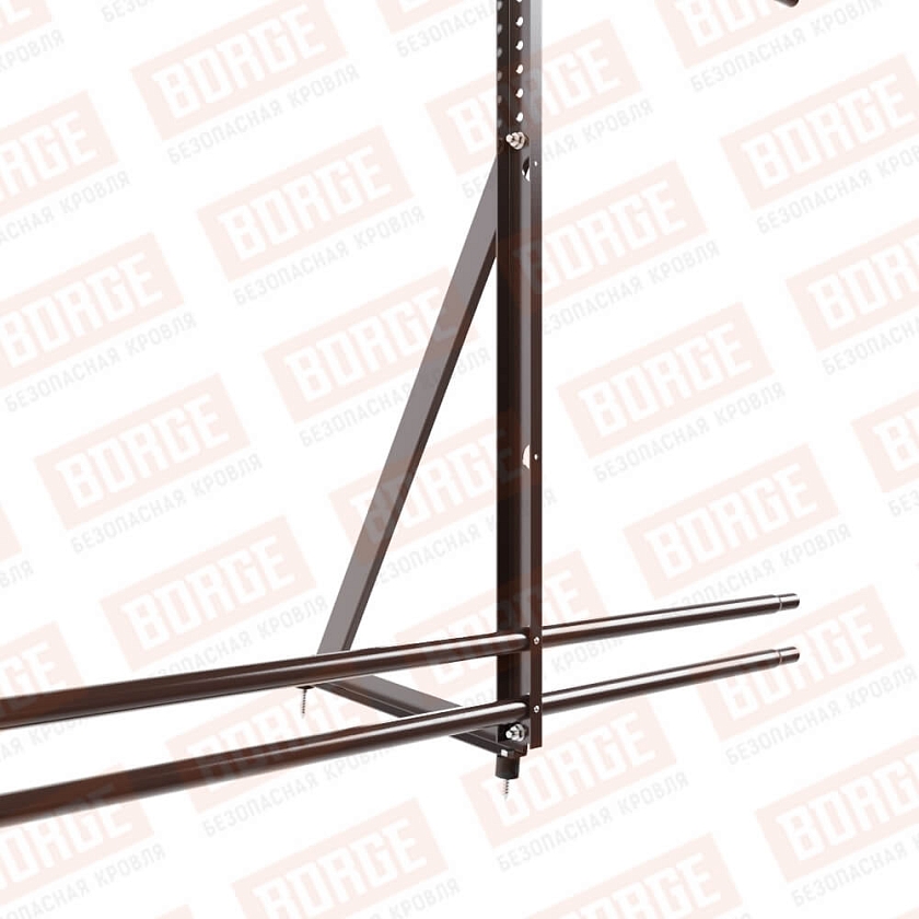 Ограждение кровельное Русский Рубеж H-120см, 3м, окрашенный (NL-807), с двумя доп. трубами