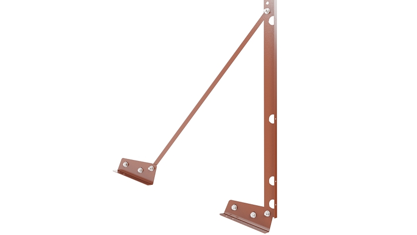 Ограждение кровельное NewLine H-120см, 3м, для фальцевой кровли, терракотовый (RAL 8004)