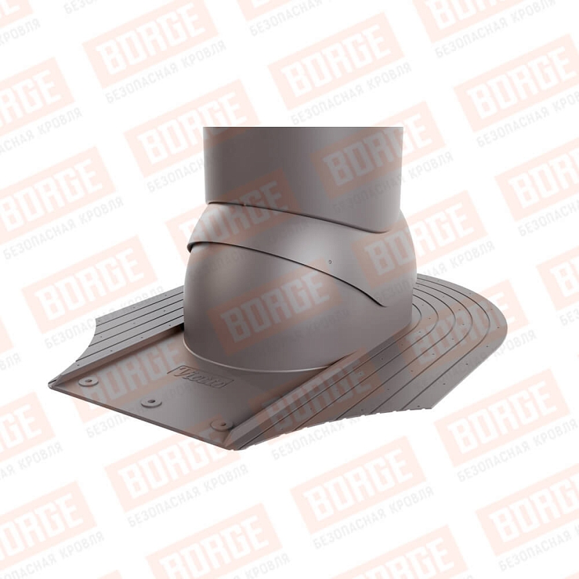 Труба вентиляционная Viotto, для мягкой кровли при монтаже, d-125мм, утепленная, серо-коричневый (RAL 8019)