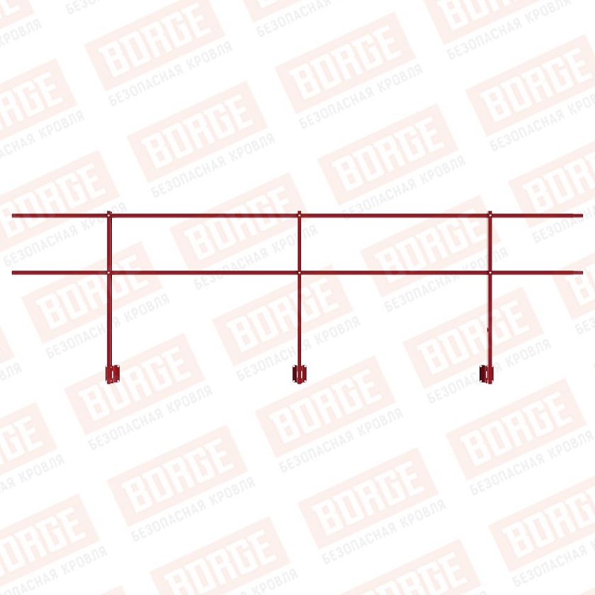 Ограждение парапетное NewLine H-90см, 3м, рубиново-красный (RAL 3003)