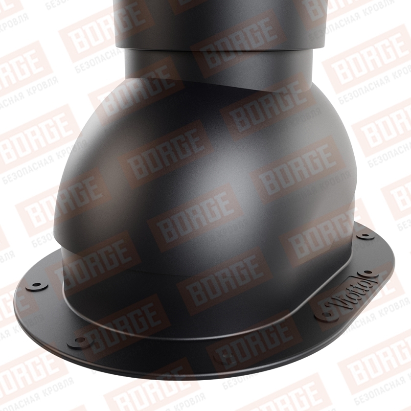 Роторная вентиляция Viotto, для готовой мягкой и фальцевой кровли, d-110мм, h-550мм, неутепленная, чёрный (RAL 9005)