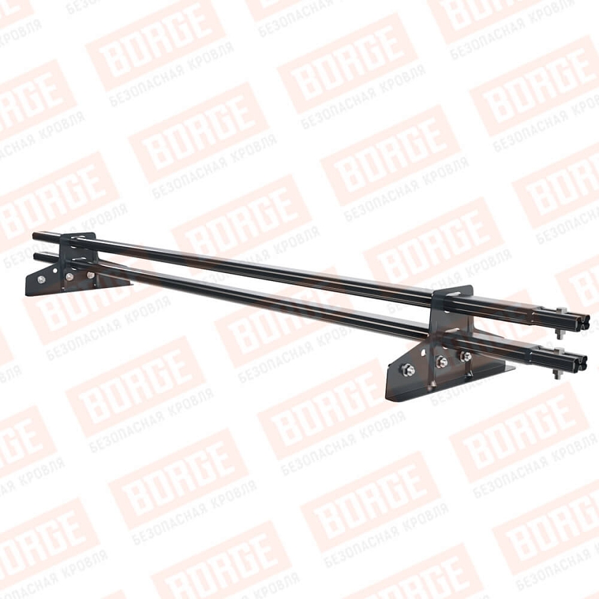 Снегозадержатель трубчатый BORGE 1,5м, 2 опоры, для фальцевой кровли, антрацитово-серый (RAL 7016)