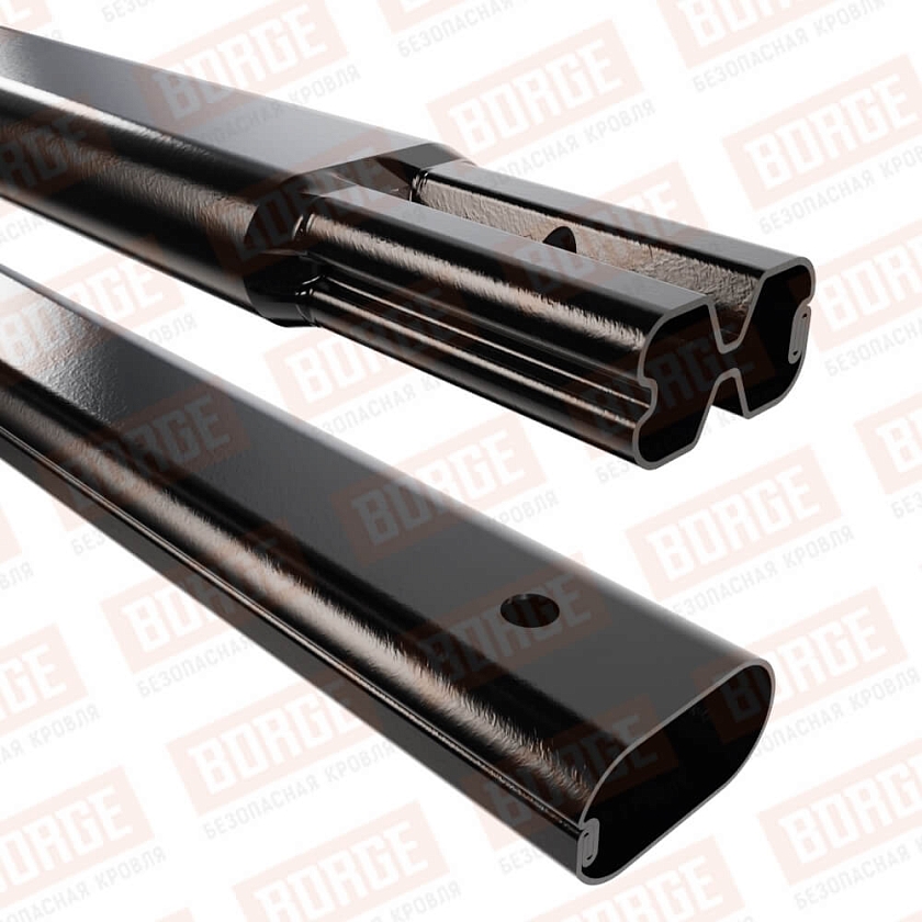 Труба снегозадержателя BORGE 45х25х1500, чёрный (RAL 9005 matt)