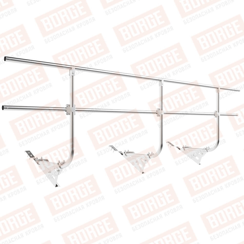 Ограждение кровельное BORGE H-90см, 3м, для черепичной кровли, цинк