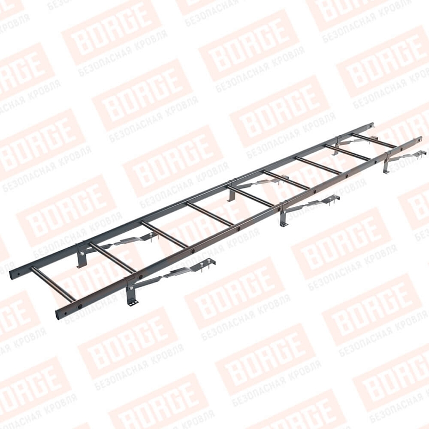 Комплект лестница кровельная BORGE 2,7м, для штучной черепицы, антрацитово-серый (RAL 7016)