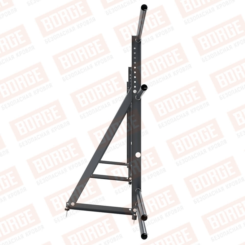 Ограждение кровельное Русский Рубеж H-90см, 3м, антрацитово-серый (RAL 7016), с двумя доп. трубами