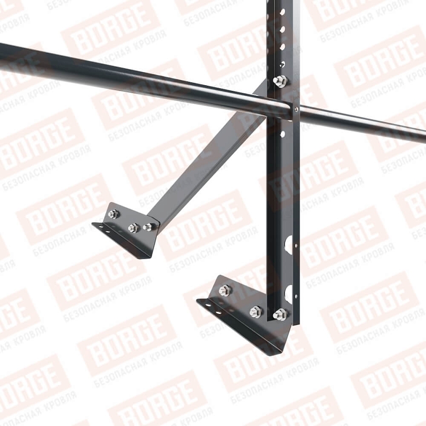 Ограждение кровельное Русский Рубеж H-60см, 3м, для фальцевой кровли, антрацитово-серый (RAL 7016)