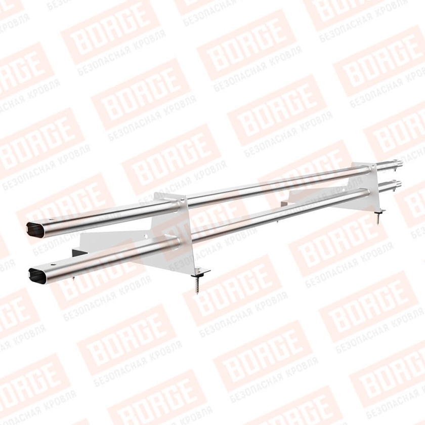 Снегозадержатель трубчатый BORGE 1,5м, 2 опоры, для МЧ с выс. ступ., цинк, 350мм