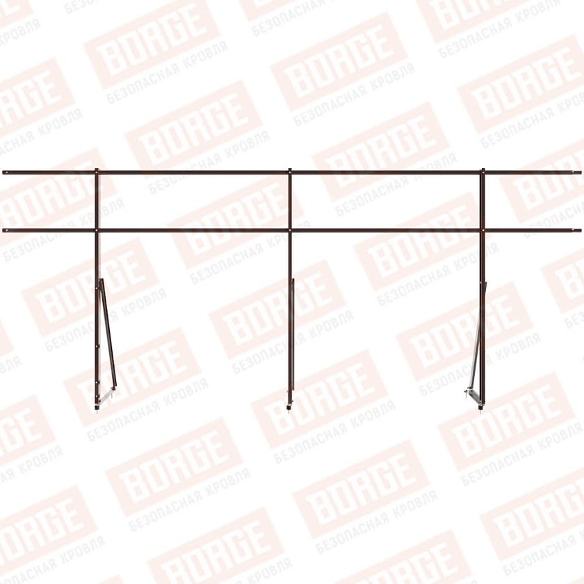 Ограждение кровельное Русский Рубеж H-120см, 3м, окрашенный (NL-807)