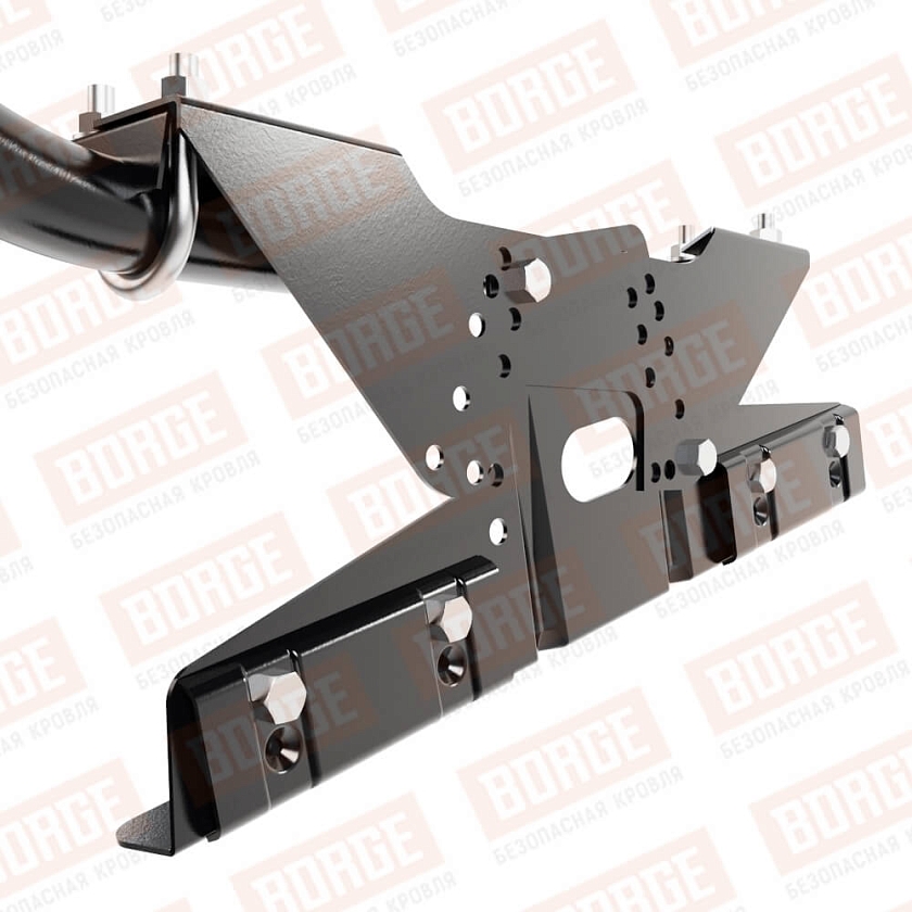 Ограждение кровельное BORGE H-90см, 3м, для фальцевой кровли, чёрный (RAL 9005 matt)