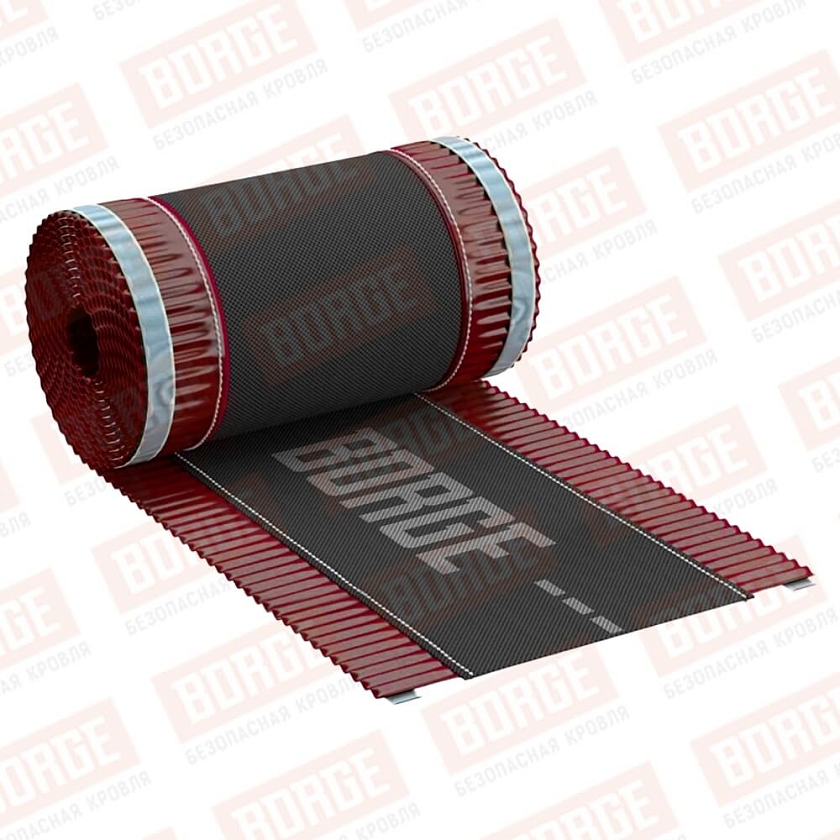 Лента коньковая BORGE 240мм*5м, коричнево-красный (RAL 3011)