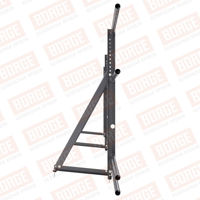 Ограждение кровельное Русский Рубеж H-90см, 3м, серый графит (RAL 7024), с двумя доп. трубами