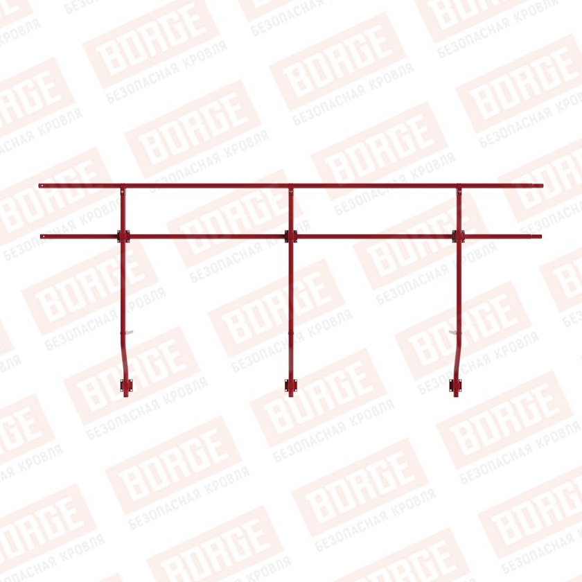 Ограждение парапетное BORGE H-90см, 3м, рубиново-красный (RAL 3003)