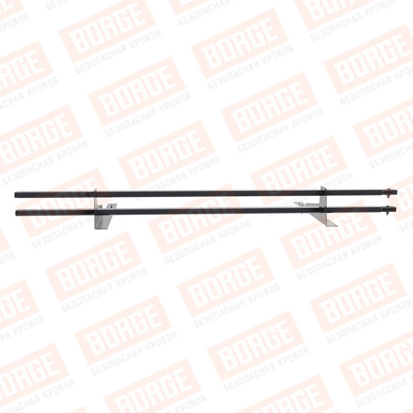 Снегозадержатель трубчатый BORGE 1,5м, 2 опоры, для гибкой черепицы,  серый графит (RAL 7024 matt)