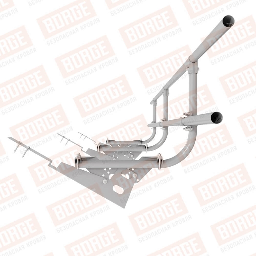 Ограждение кровельное BORGE H-60см, 3м, для композитной черепицы, сигнально-серый (RAL 7004)