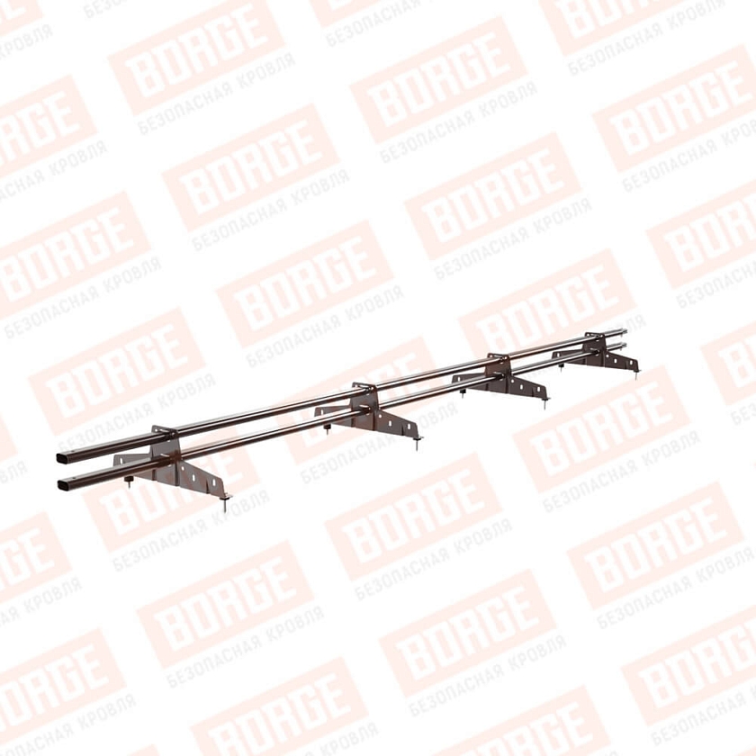 Снегозадержатель трубчатый BORGE 3м, 4 опоры, коричневый шоколад (RAL 8017 Matt)