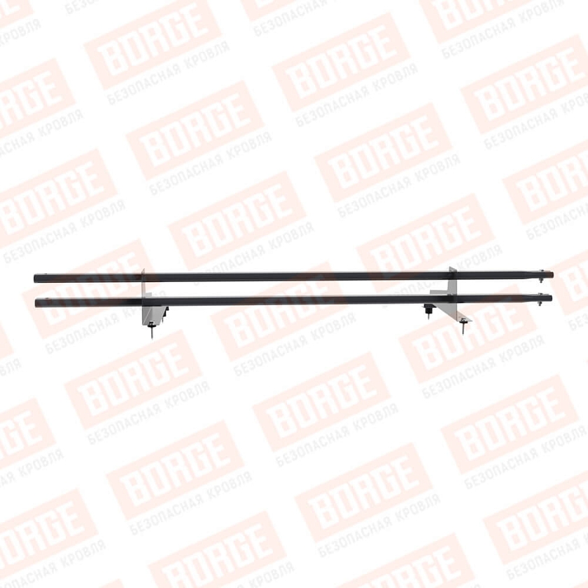 Снегозадержатель трубчатый Русский Рубеж 1,5м, 2 опоры, для МЧ с выс. ступ., серый графит (RAL 7024), 400мм