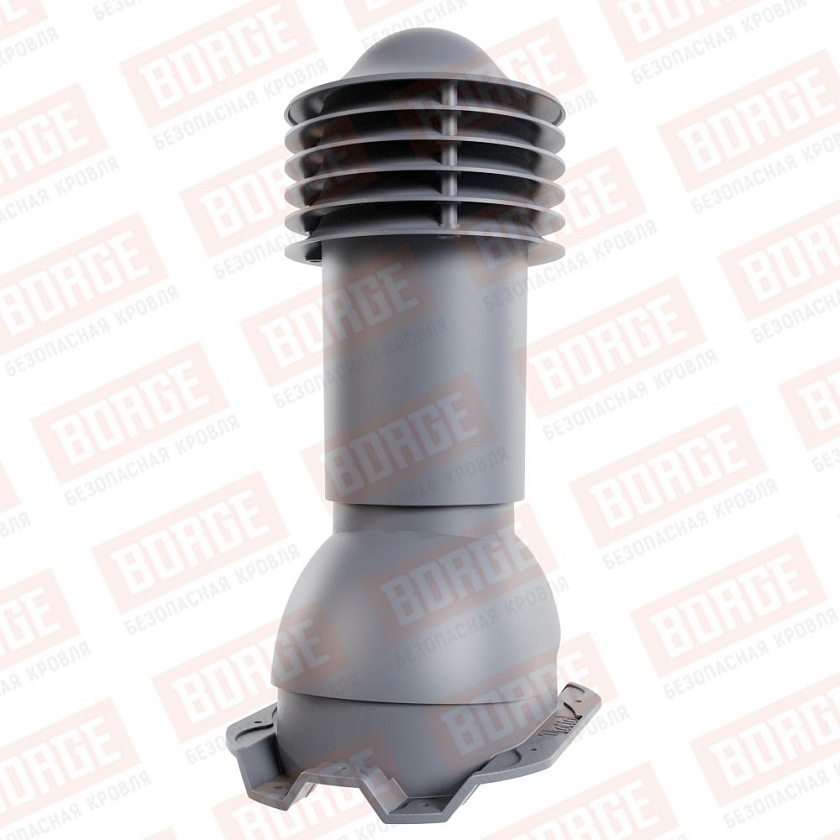 Труба вентиляционная Viotto, для профнастила С21, d-110мм, h-550мм, утепленная, серый графит (RAL 7024)