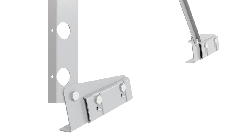 Ограждение кровельное NewLine H-120см, 3м, для фальцевой кровли, сигнально-серый (RAL 7004)