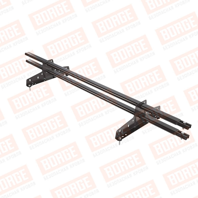 Снегозадержатель трубчатый BORGE 1,5м, 2 опоры, серо-коричневый (RAL 8019 matt)