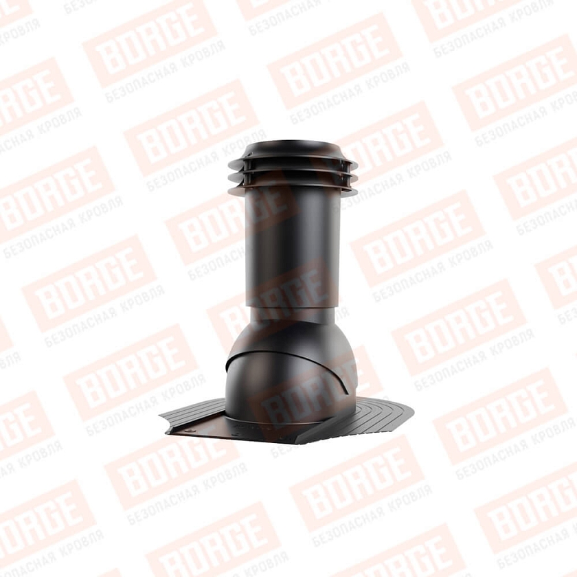 Выход вентиляции канализации Viotto, для мягкой кровли при монтаже, чёрный (RAL 9005)