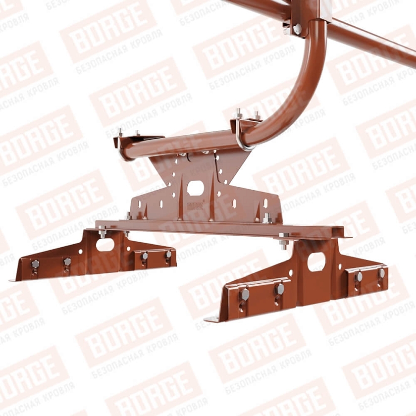 Ограждение кровельное BORGE H-60см, 3м, для параллельного фальца, терракотовый (RAL 8004)