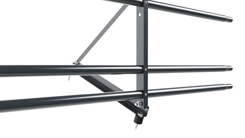 Ограждение кровельное NewLine H-60см, 3м, антрацитово-серый (RAL 7016), с двумя доп. трубами