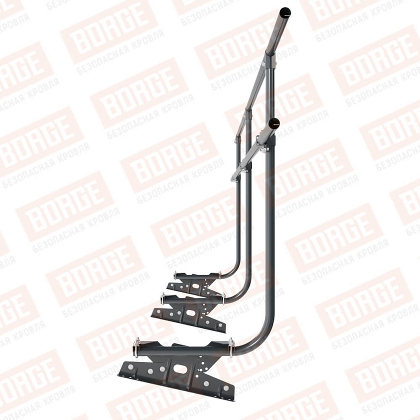 Ограждение кровельное BORGE H-120см, 3м, для фальцевой кровли, антрацитово-серый (RAL 7016)