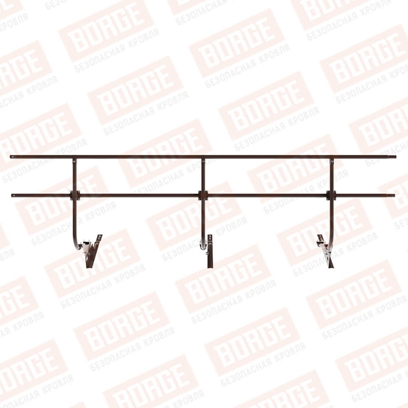 Ограждение кровельное BORGE H-90см, 3м, для черепичной кровли, коричневый шоколад (RAL 8017)