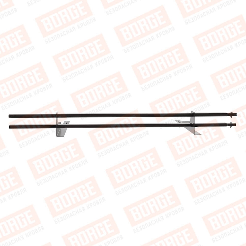 Снегозадержатель трубчатый BORGE 1,5м, 2 опоры, для гибкой черепицы,  серо-коричневый (RAL 8019)