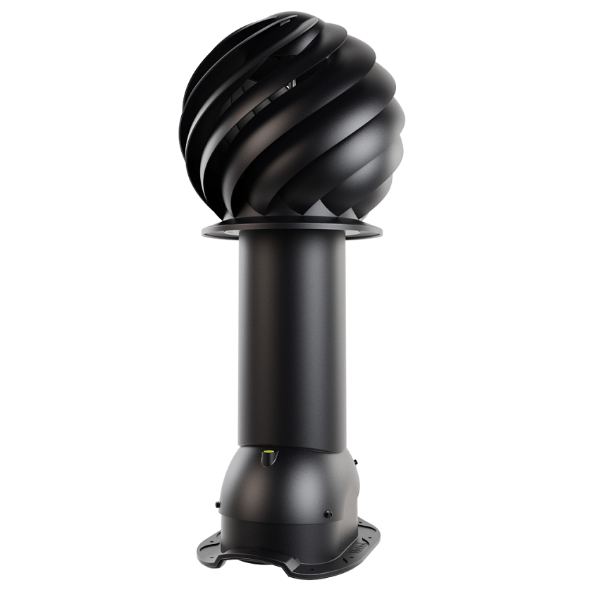 Роторная вентиляция Viotto, для МЧ Адаманте, d-125мм, утепленная, чёрный (RAL 9005)