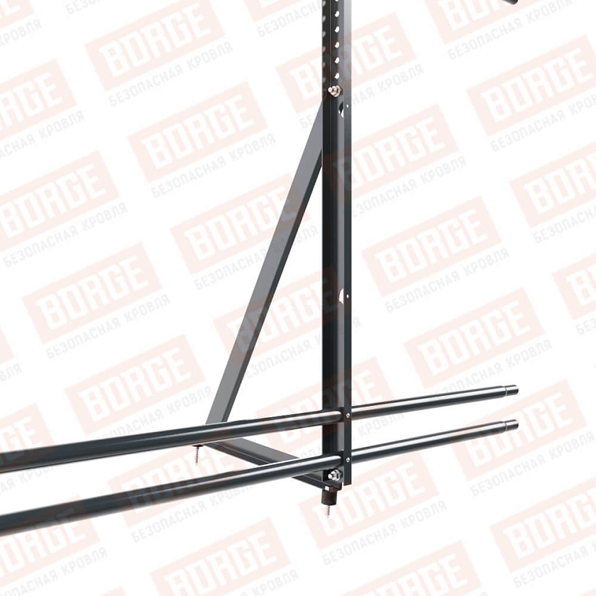 Ограждение кровельное Русский Рубеж H-120см, 3м, антрацитово-серый (RAL 7016), с двумя доп. трубами