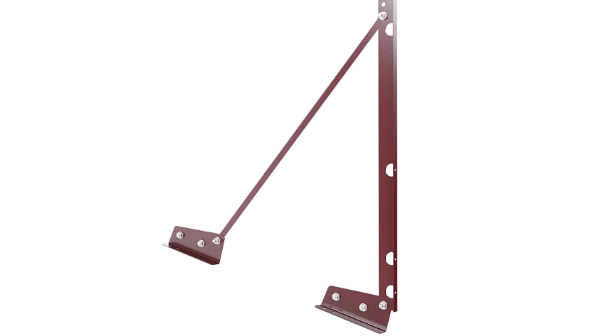 Ограждение кровельное NewLine H-120см, 3м, для фальцевой кровли, красное вино (RAL 3005)