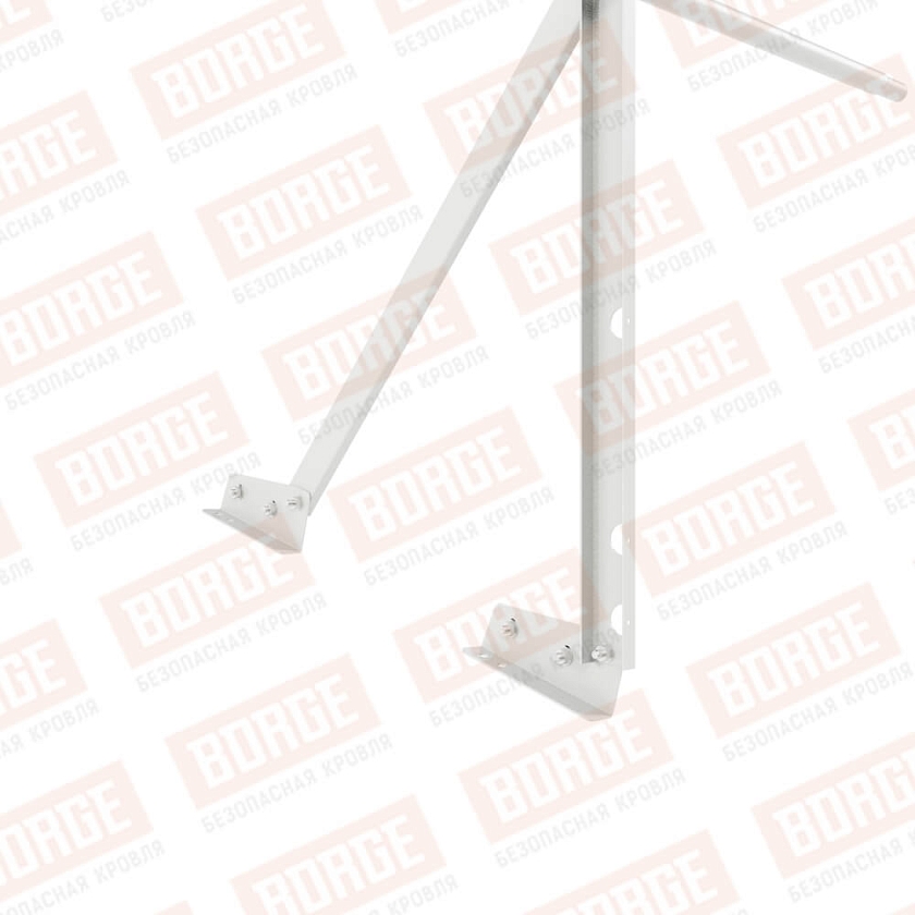 Ограждение кровельное Русский Рубеж H-90см, 3м, для фальцевой кровли, сигнально-белый (RAL 9003)