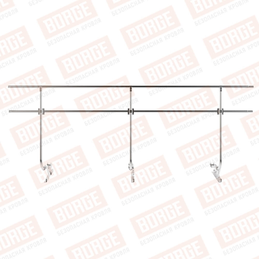 Ограждение кровельное BORGE H-120см, 3м, для фальцевой кровли, цинк