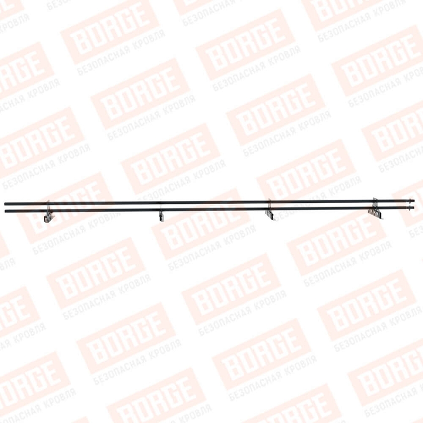 Снегозадержатель трубчатый BORGE 3м, 4 опоры, для фальцевой кровли, антрацитово-серый (RAL 7016)