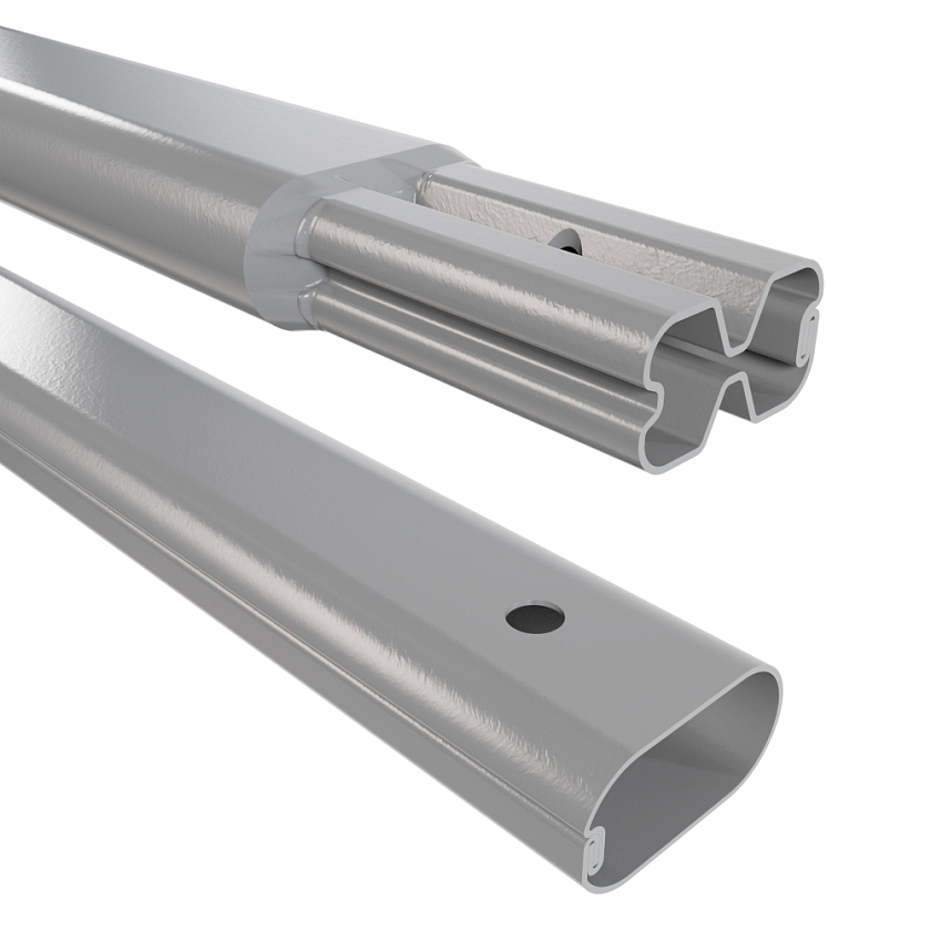 Труба снегозадержателя Русский Рубеж 45х25х3000, сигнально-серый (RAL 7004)