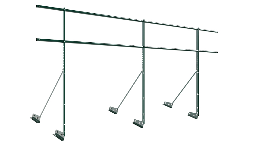 Ограждение кровельное NewLine H-120см, 3м, для фальцевой кровли, зеленый мох (RAL 6005)