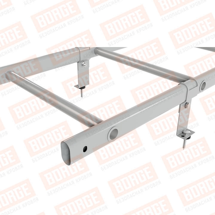 Комплект лестница кровельная BORGE 1,8м, бело-алюминиевый (RAL 9006)