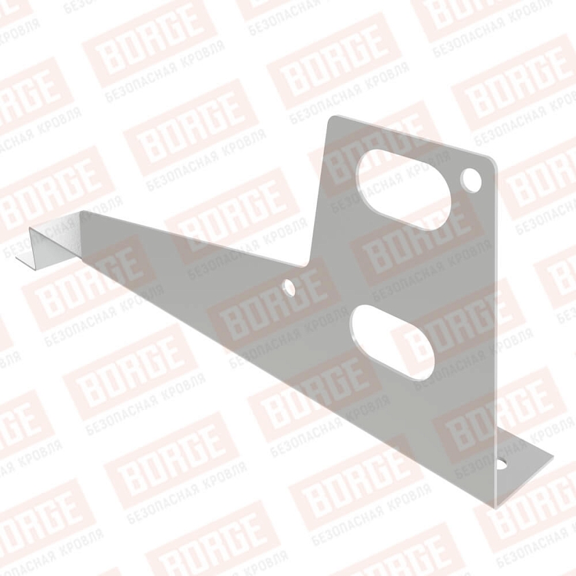 Универсальный кронштейн BORGE, оцинк., для МЧ с высокой ступенькой, бело-алюминиевый (RAL 9006), 400мм