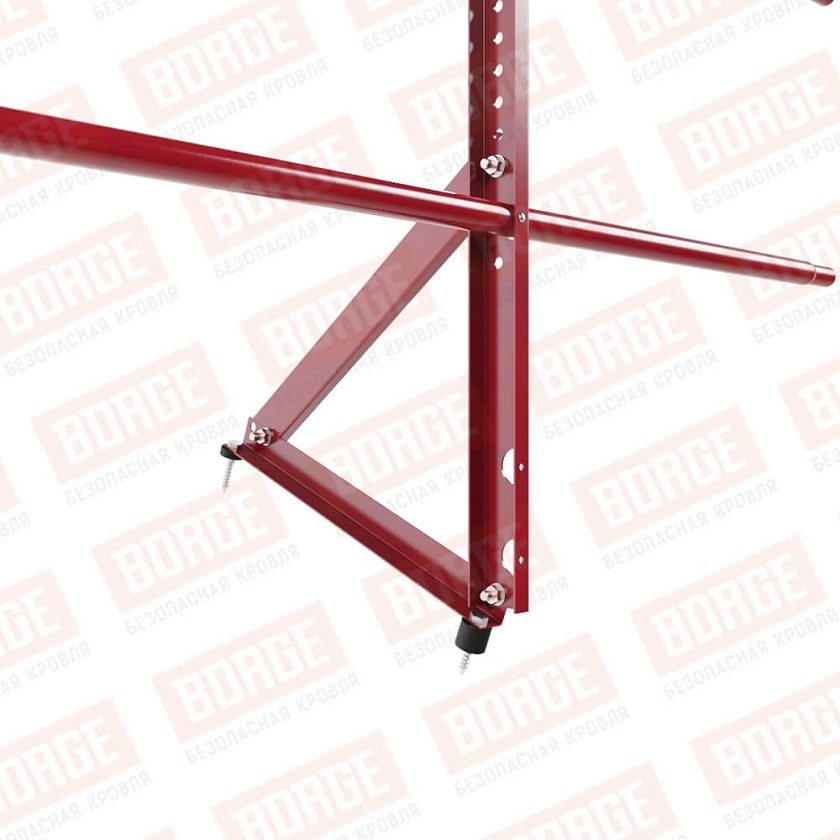 Ограждение кровельное Русский Рубеж H-60см, 3м, рубиново-красный (RAL 3003)