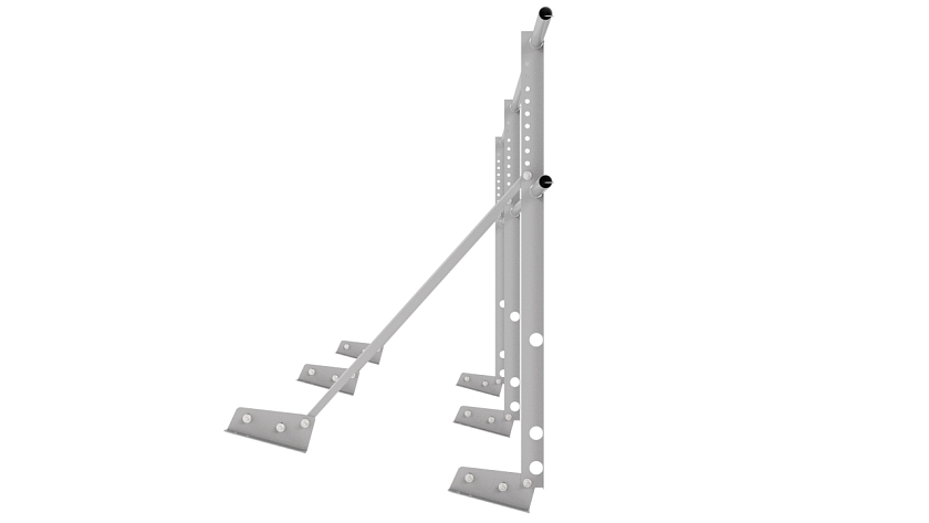 Ограждение кровельное NewLine H-90см, 3м, для фальцевой кровли, сигнально-серый (RAL 7004)