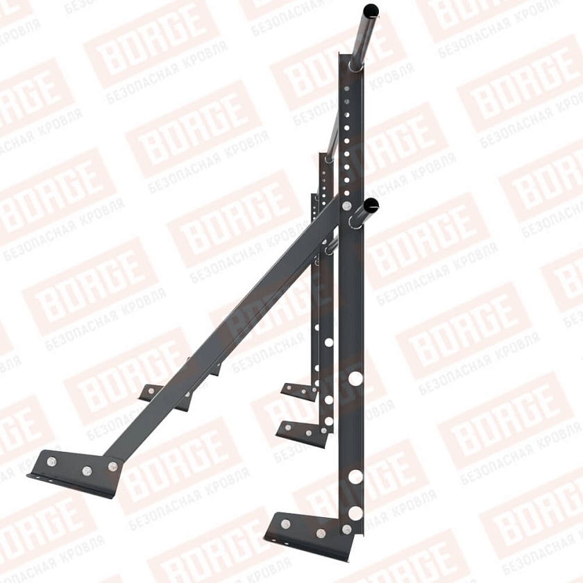 Ограждение кровельное Русский Рубеж H-90см, 3м, для фальцевой кровли, антрацитово-серый (RAL 7016)