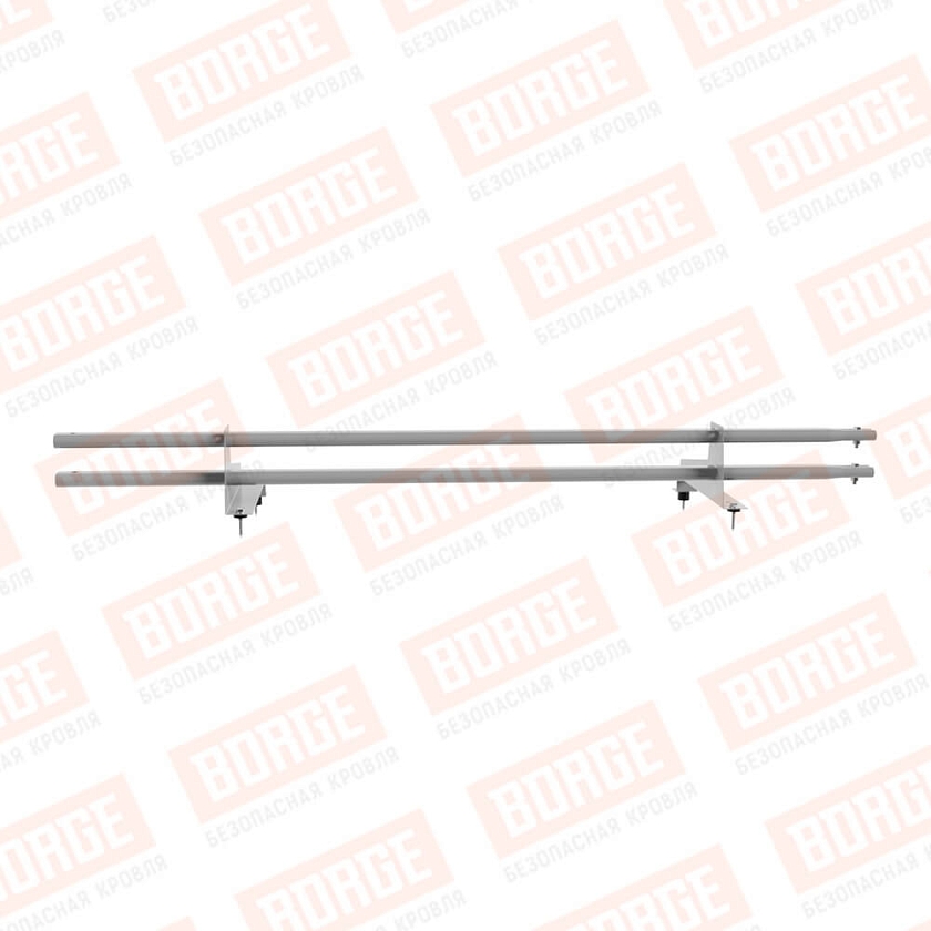 Снегозадержатель трубчатый Русский Рубеж 1,5м, 2 опоры, для МЧ с выс. ступ., сигнально-серый (RAL 7004), 350мм