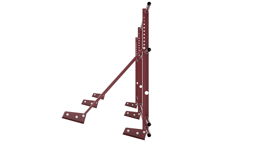 Ограждение кровельное NewLine H-90см, 3м, для фальц. кров., красное вино (RAL 3005), с двумя доп. трубами