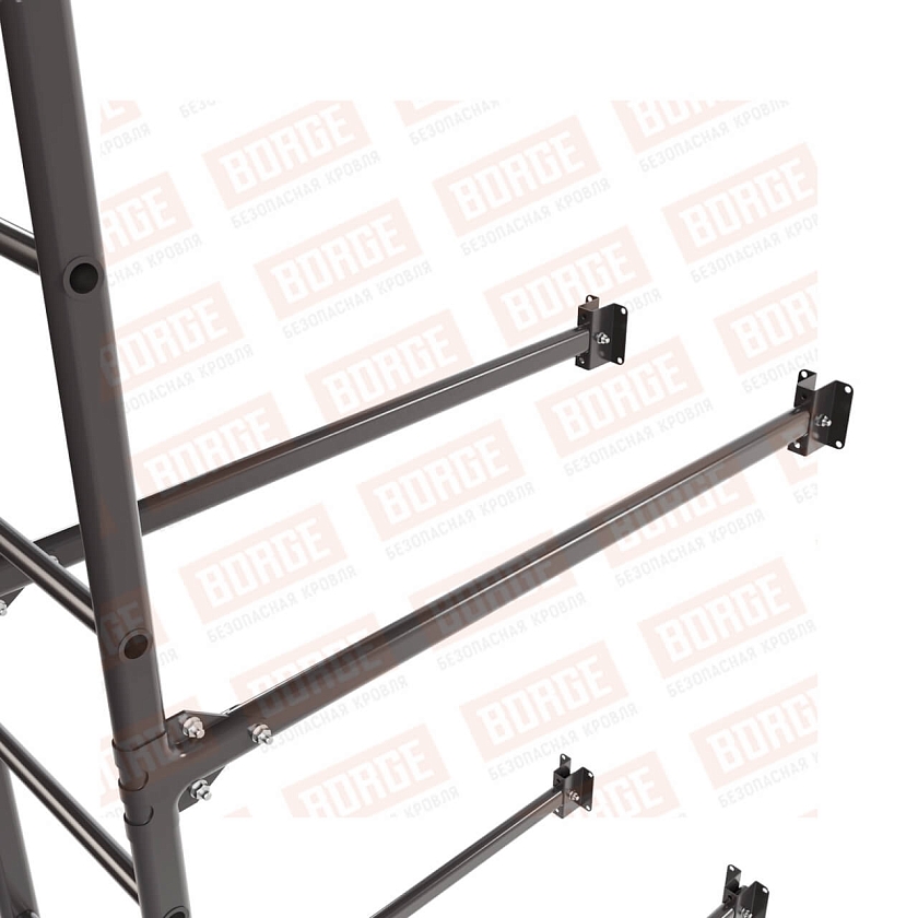 Комплект лестница фасадная BORGE (нижняя секция), 1,8м, серо-коричневый (RR 32)