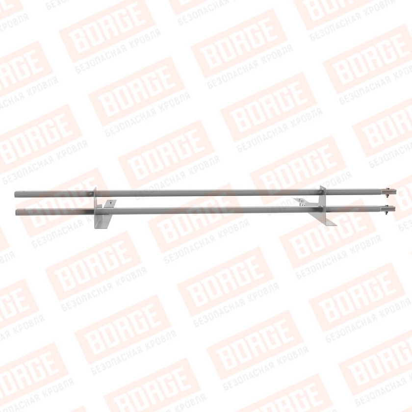 Снегозадержатель трубчатый BORGE 1,5м, 2 опоры, для композит. черепицы, сигнально-серый (RAL 7004)