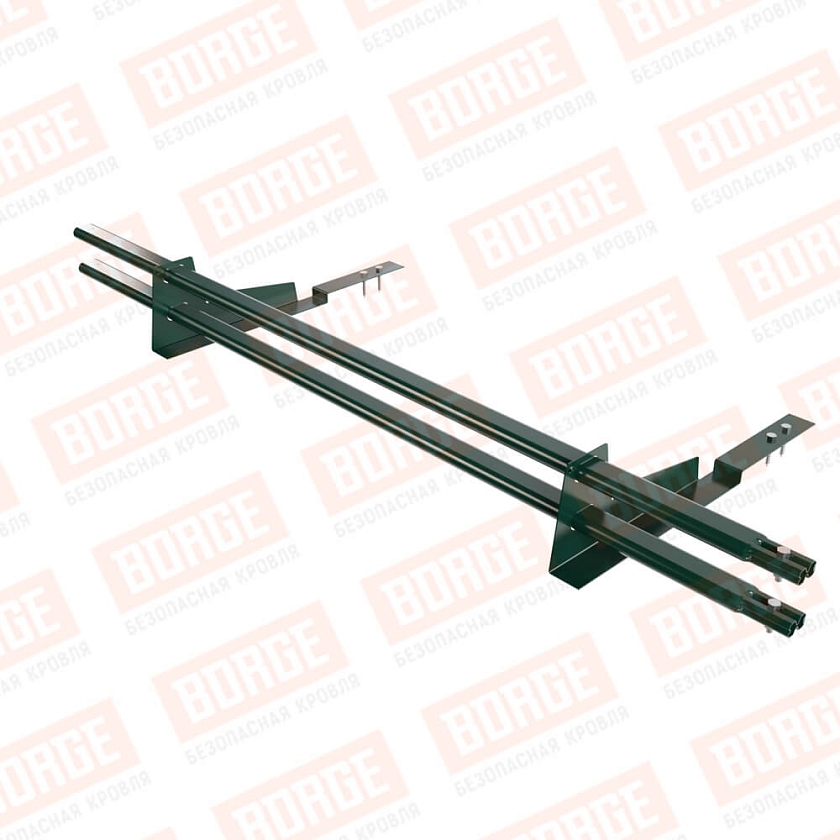 Снегозадержатель трубчатый BORGE 1,5м, 2 опоры, для композит. черепицы, зеленый мох (RAL 6005)